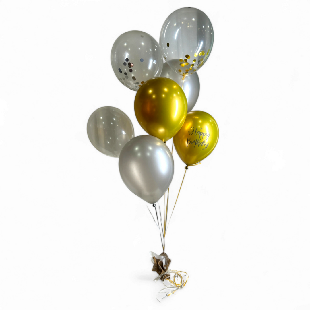 Silver-and-Gold-Happy-Birthday-balloon-bouquet