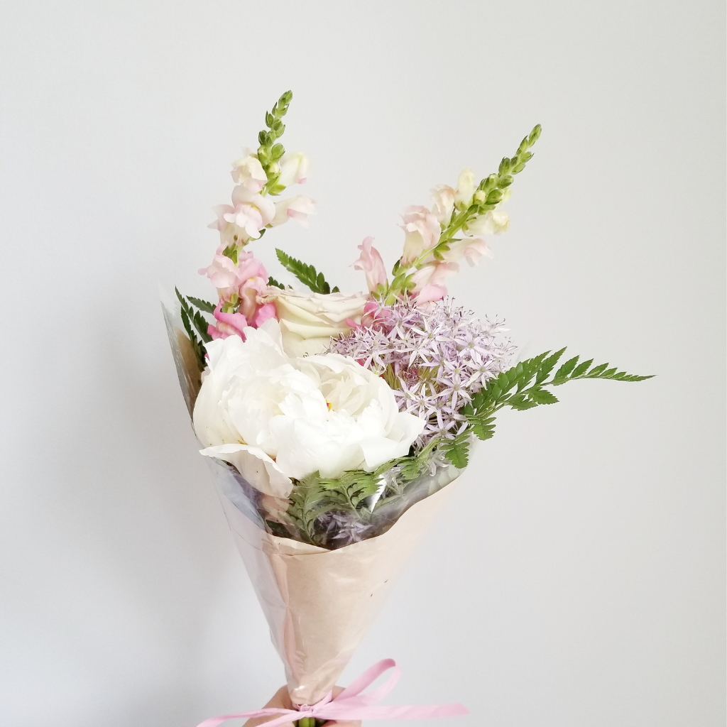  Floral bouquet with pink accents and greenery, Cheap <$50 Bouquet Collection in Singapore