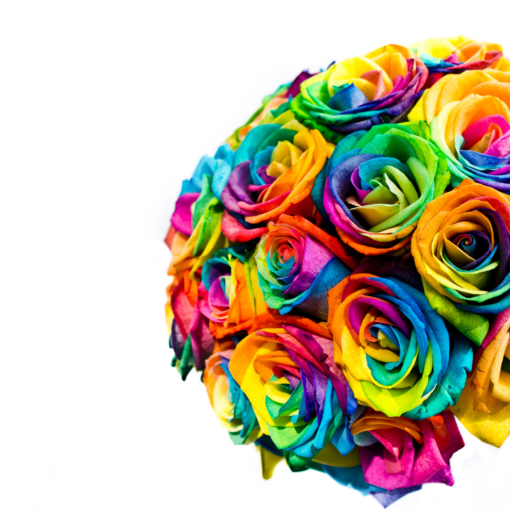 Rainbow-Colored-flower-bouquet