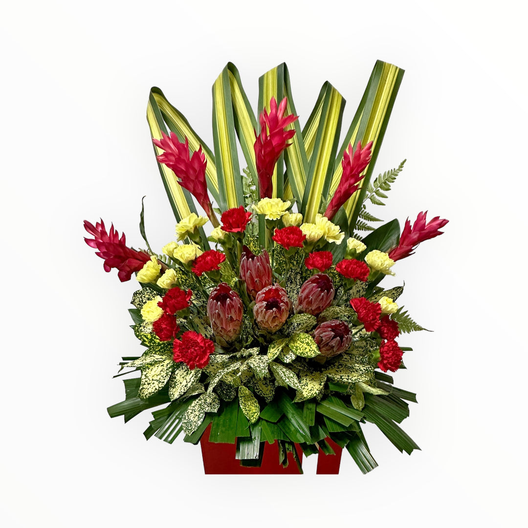 flowerstand-red-ginger-yellow-carnation-red-carnation-pink-protea-with-white-background-zoomed
