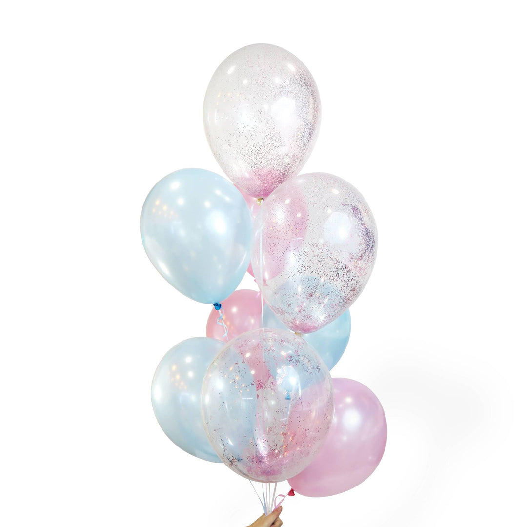 balloon-qualatex-pearl-light-pink-blue-diamond-clear-with-pink-glitter-zoomed