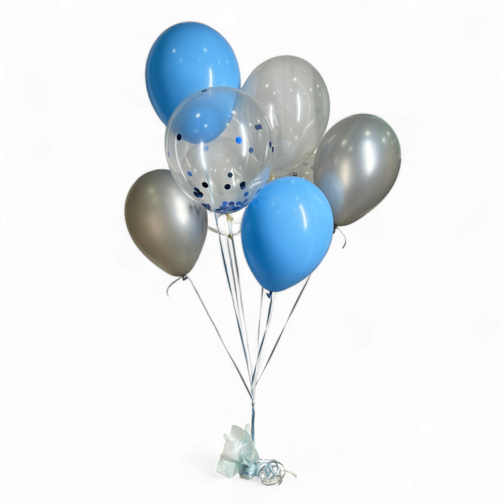 Blue-and-silver-balloon-bouquet