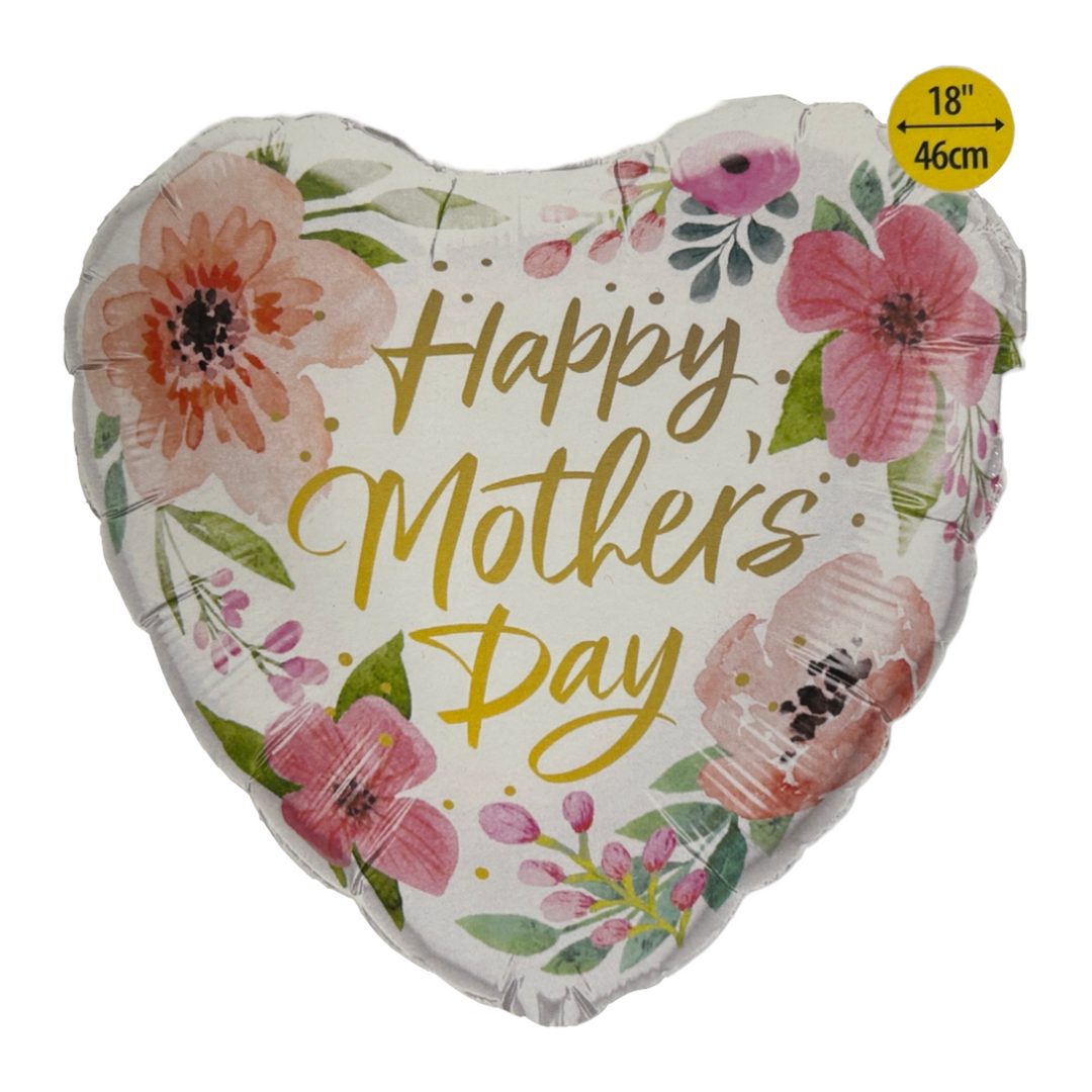 mothers-day-heart-shaped-balloon-with-floral-design-in-a-white-background