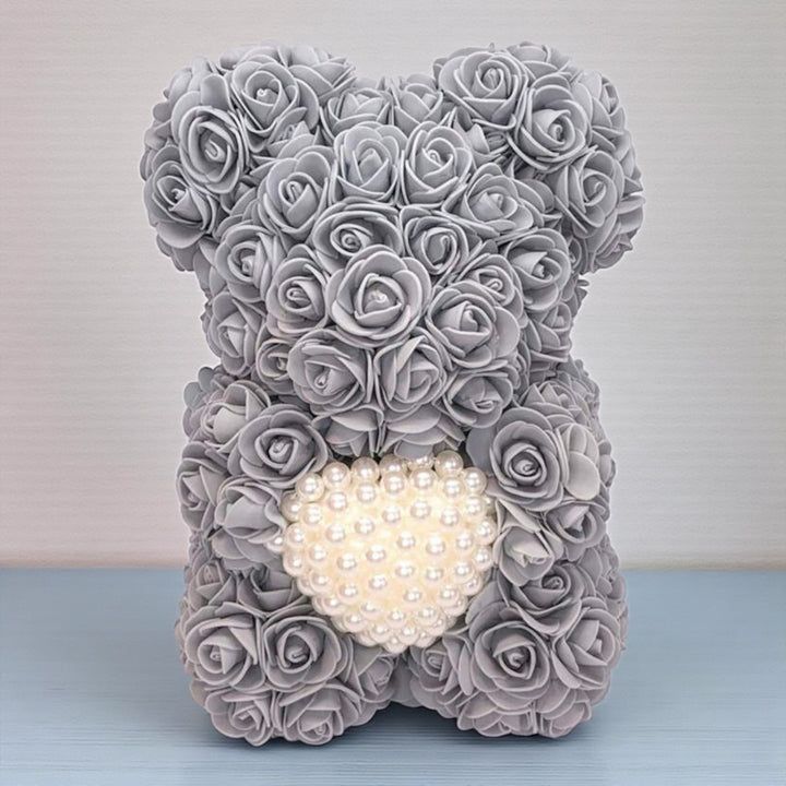 Pearly Flower Bear (16cm x 16cm x 25cm)-VD_2026