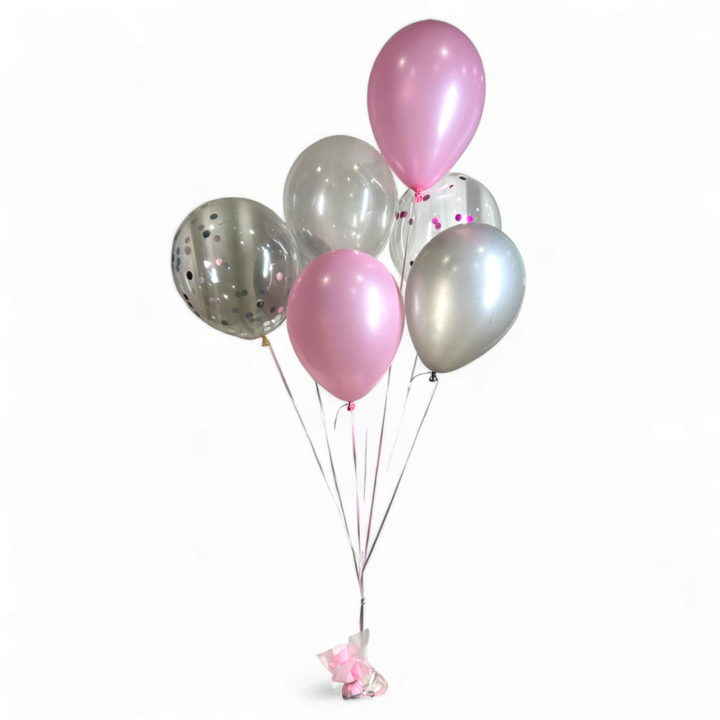 Pink-and-Silver-balloon-bouquet