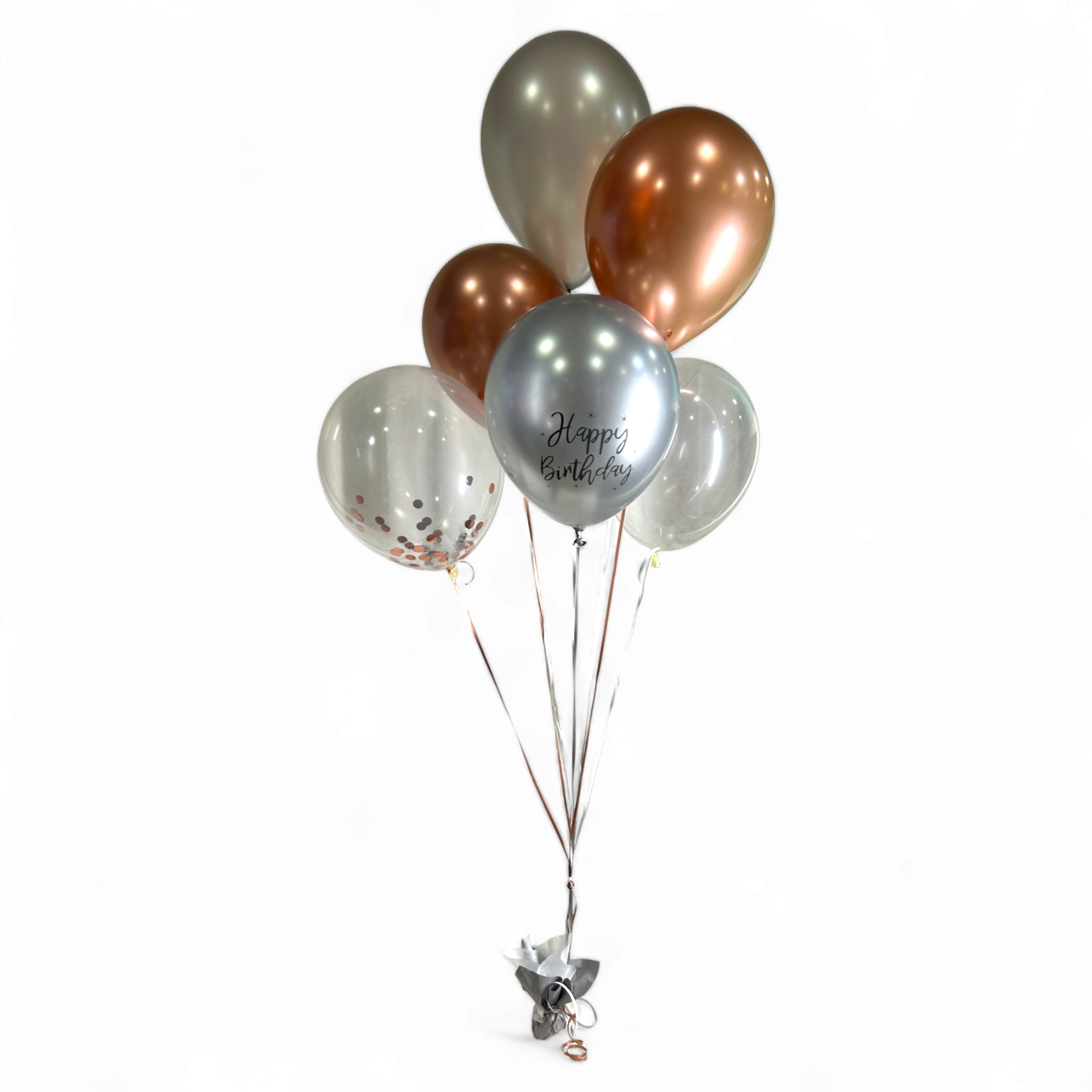 Rose-Gold-and-Silver-Happy-Birthday-balloon-bouquet