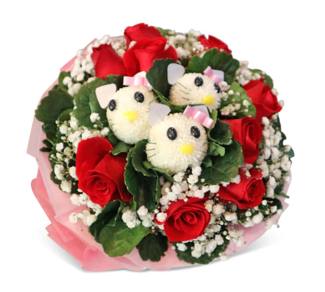 bouquet-white-marble-chrysanthemums-roses-babys-breath-pink-wrapper-with-white-background