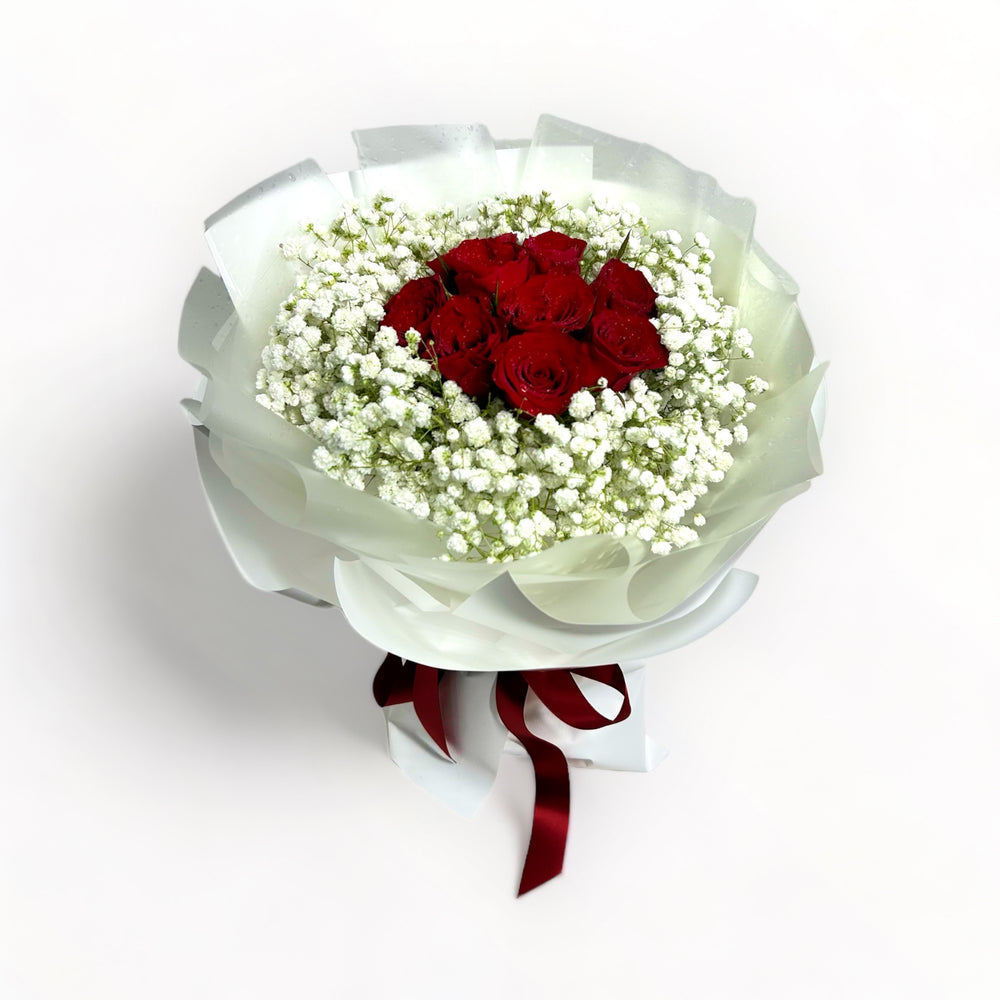 flowerbouquet-red-roses-babys-breath-white-wrapper-top