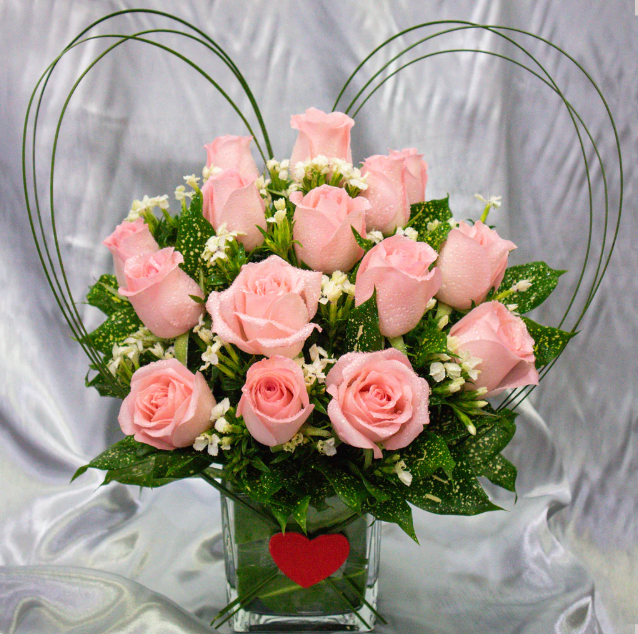 flowerinvase-pink-super-roses-white-sweet-william-adorned-with-a-silver-cloth-background