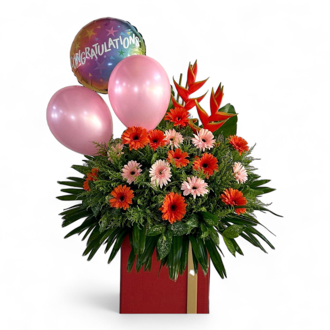 flowerstand-congratulations-foil-balloon-pink-latex-heliconia-gerberas-golden-zoomed