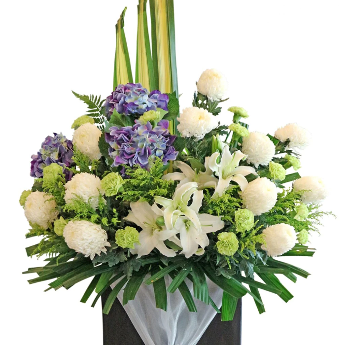 flowerstand-lily-chrysanthemum-hydrangea-carnation-yellow-phoenix-with-white-background-zommed