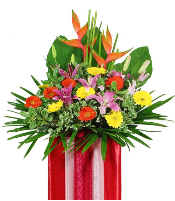 flowerstand-heliconias-gerberas-pink-lilies-with-white-background-zoomed
