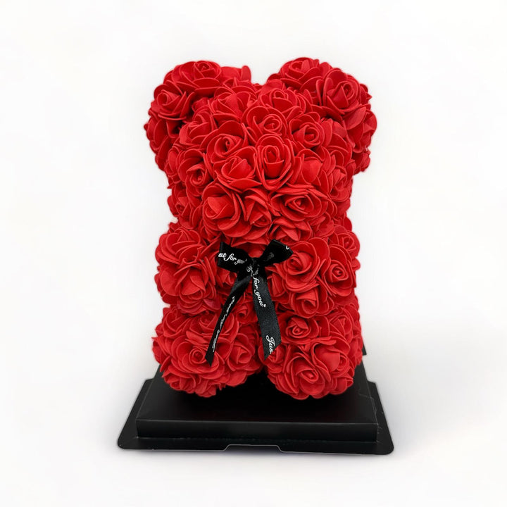red flower bear valentine day gift
