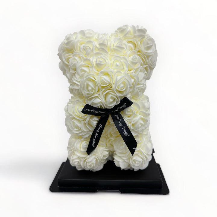 white flower bear valentine day gift